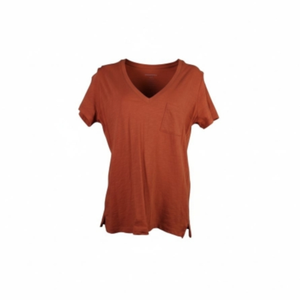 Madewell Orange Whisper Cotton V-Neck Pocket Tee Size S